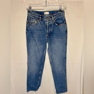 Boyish‎ Tommy Stretch High Rise Straight Jeans Women's Size 24 Button Fly Denim
